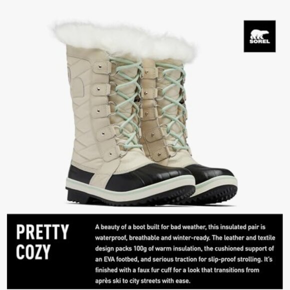 Sorel Torfino II Waterproof Women's Snow Duck Boots Size 8.5 NEW Fawn/Sea Sprite - Picture 1 of 9